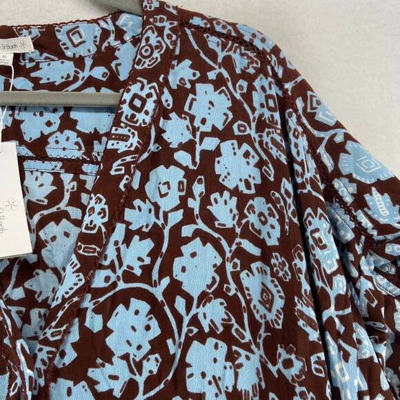 Poupette St Barth Blue Brown Maxi Dress Size Medium NWT - Picture 6 of 6